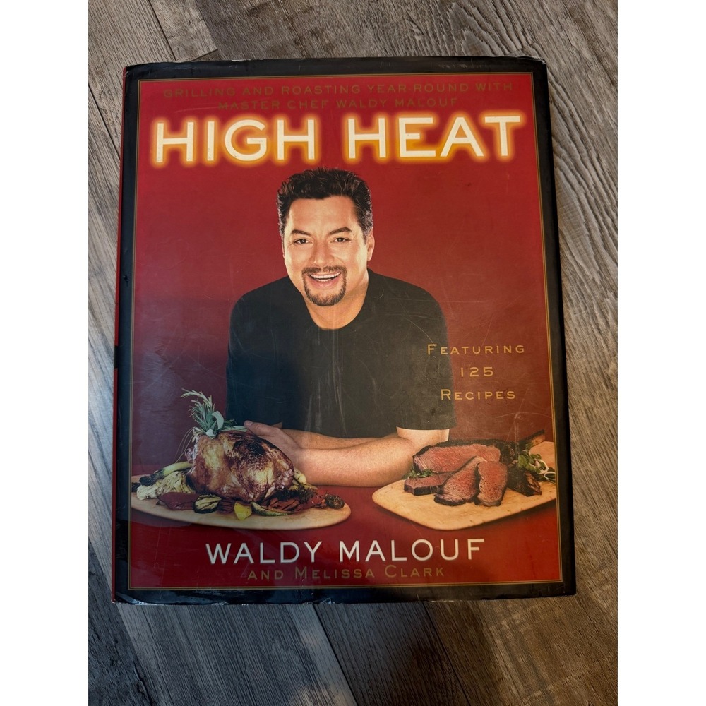 Broadway Books High Heat Grilling Roasting Cookbook Waldy Malouf Red HC